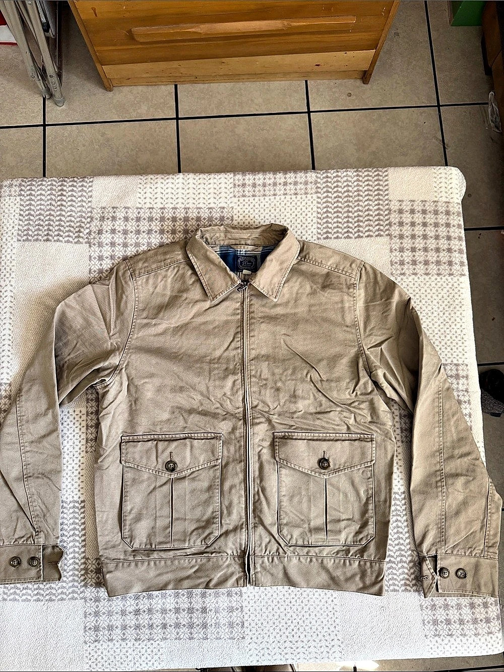 Vintage J.Crew Sportsmen's Outfitter Cotton Zip Jacket Men's Beige Utility Jacke